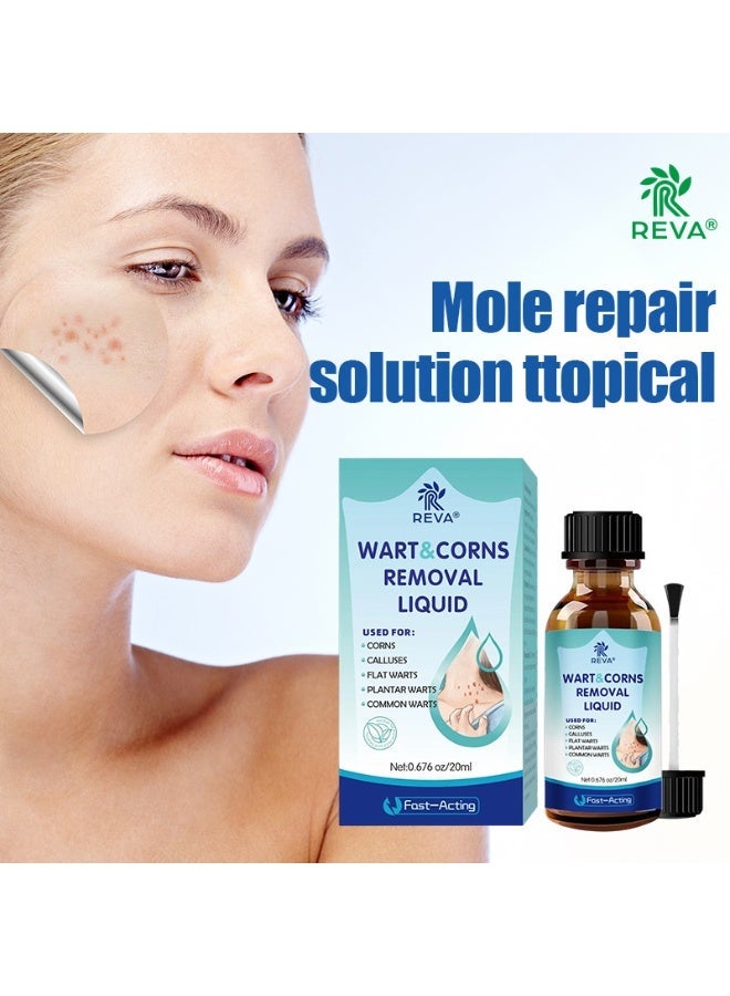 REVAREVA Mole Removal and Repairing Topical Solution, 20ml, removes warts and corns, provides precise care, and gently fades facial blemishes. - Image 1
